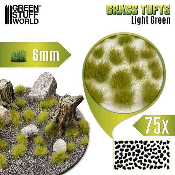 Matas Cesped - Tufts - 6 mm - Verde Claro - Maquetas escenografia trenes