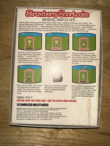 Atari 2600 - Strawberry Shortcake game by Parker Bros~1983~Water Spots On Box - Picture 4 of 7