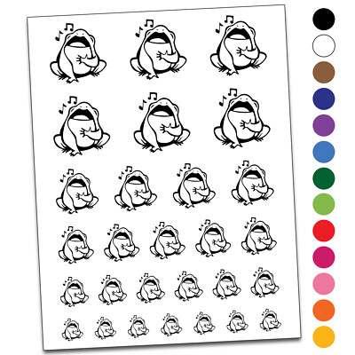 Singing Frog Toad Music Temporary Tattoo Water Resistant Set
