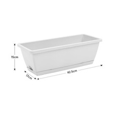 Large Trough Plant Pot Long Plastic Outdoor Garden Planter Flower Herb Grow Box-