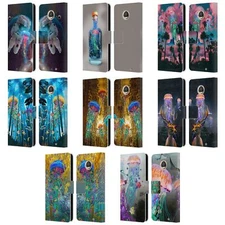 OFFICIAL DAVE LOBLAW JELLYFISH LEATHER BOOK WALLET CASE FOR MOTOROLA PHONES