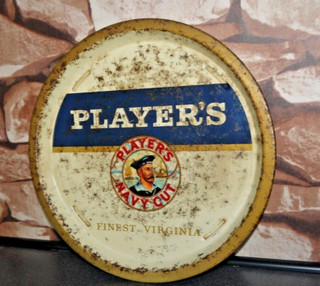 RARE Vintage players navy cut Beer Metal tray Distressed 12.5 inch