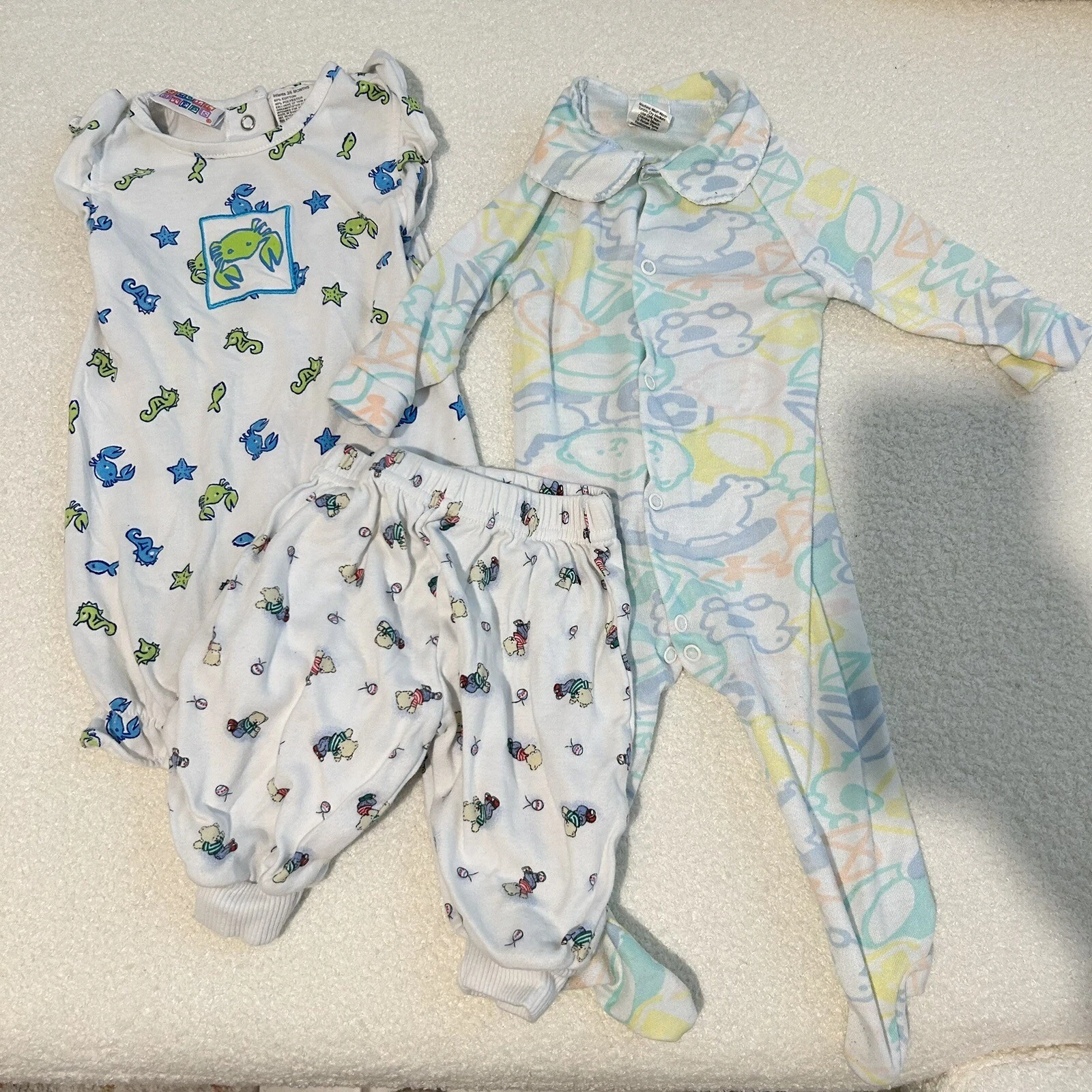 Vintage 1990s Baby Boy Clothes 3 Months BUNDLE 3 Pieces McDonald’s Baby Blue