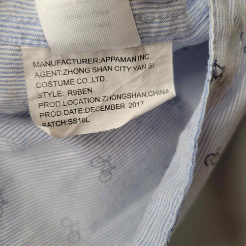 Appaman boy's shirt size 6 100% cotton button up blue white stripe bicycle print - 第 10/11 張圖片