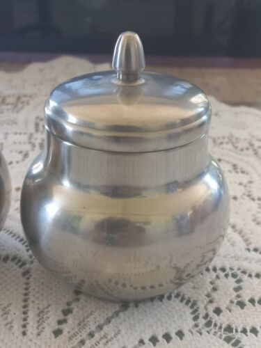Vintage MCM Oneida Creamer And Sugar Set 18/8 Stainless - Picture 3 of 6