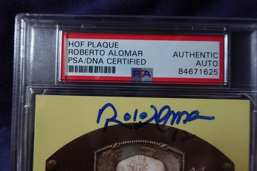 Roberto Alomar Toronto Blue Jays Baseball Autographed HOF Plaque Postcard PSA - Picture 3 of 3
