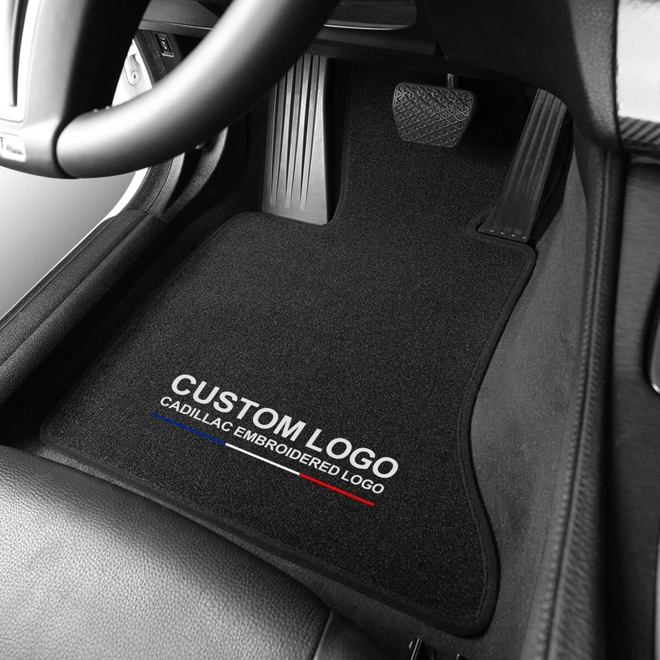 For Cadillac XT6 C1XX 2019-2025 black Carpet Velour Car Floor Mats Liners Badge - Imagem 3 de 4