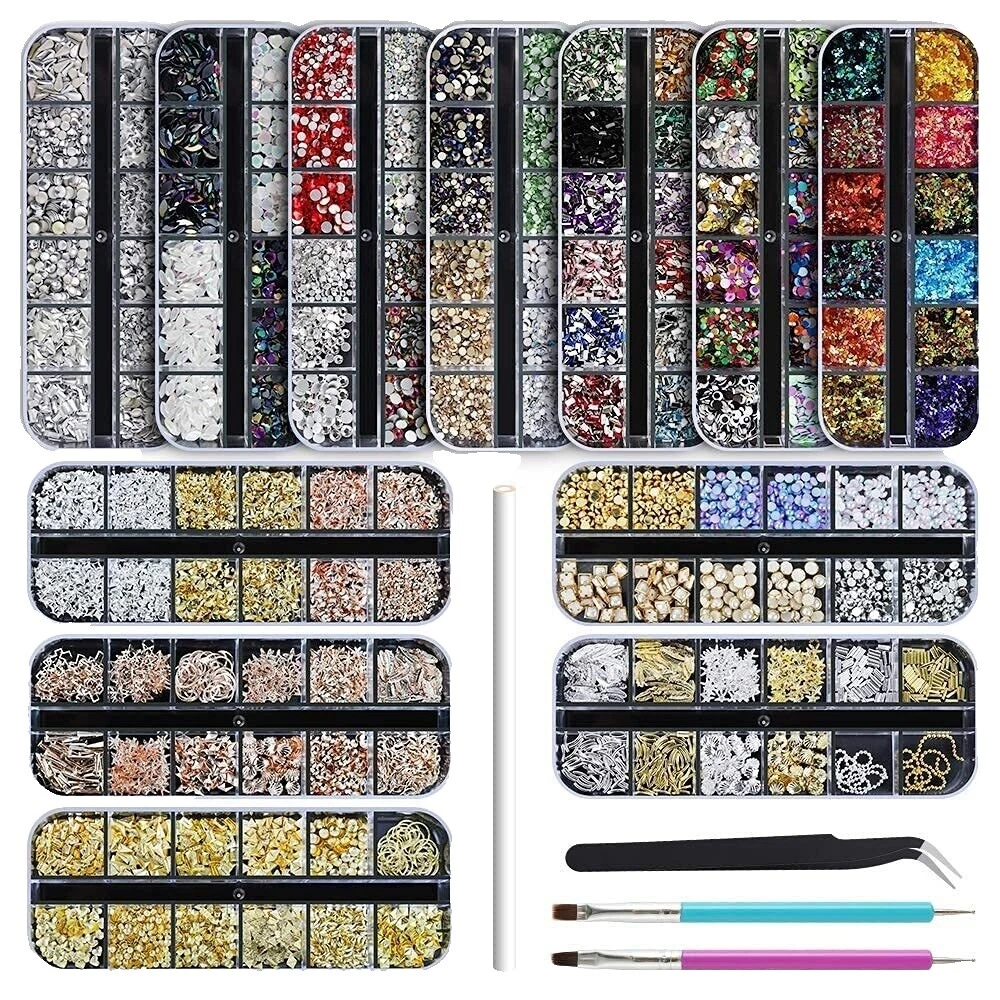 Herramientas para decorar uñas brillante multicolor de Diamantes de Imitación