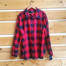 Chaps Icon Black Red Plaid Long Sleeve Casual Button Down Sz. 3X Shirt Tunic