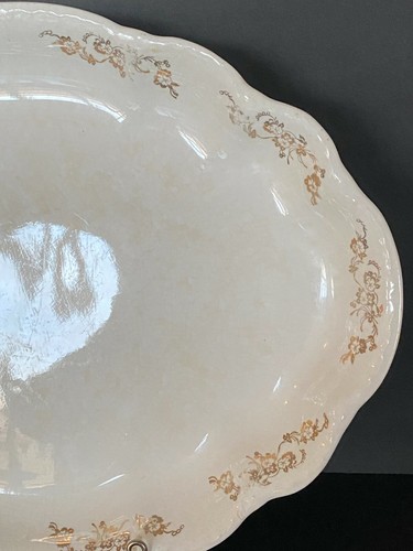 Homer Laughlin Platter Hudson Gold Floral Platter Large Early 1950’s Beautiful - Picture 7 of 8