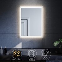 Badspiegel Led 80X60 Badezimmerspiegel Mit Beleuchtung Lichtspiegel Neutralweiß