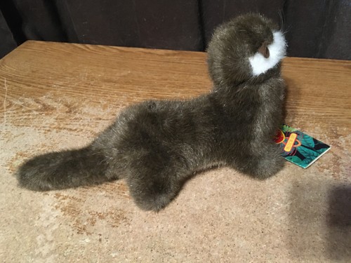 VINTAGE K & M INTERNATIONAL RIVER LONTER MARRONE 11" PELUCHE ANIMALE / ERRATEWAY052 - Foto 2 di 8