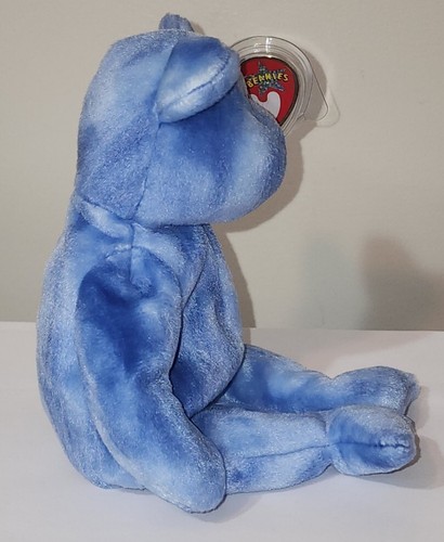 Ty Beanie Baby PEACE SYMBOL the Bear (Blue - Non Colored Peace Sign Exclus) MWMT - 第 6/7 張圖片