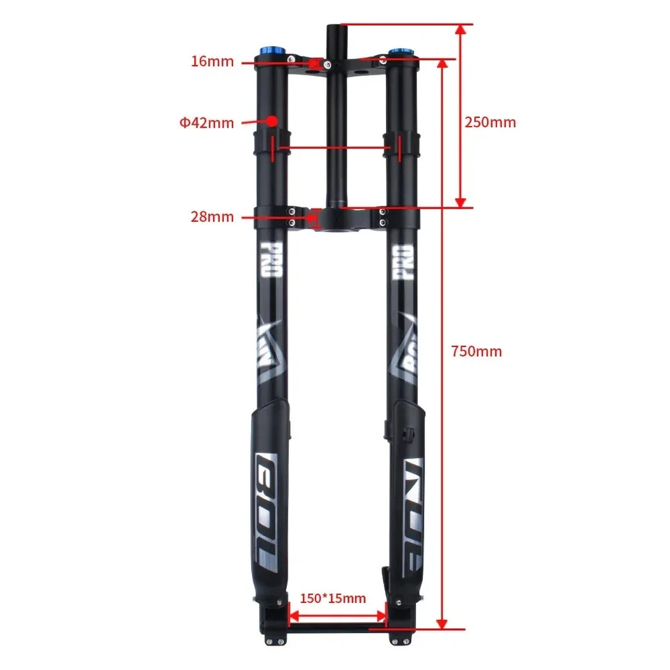 26/27.5/29Inch Mtb Double Shoulder Air Suspension Front Fork Thru Axle 15*150mm - Image 2 of 4