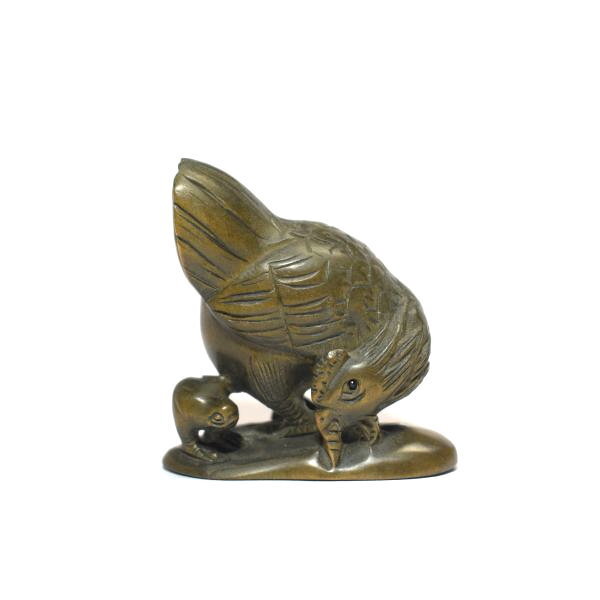 Netsuke Antique Kappa Signed Japanese Boxwood carved inro