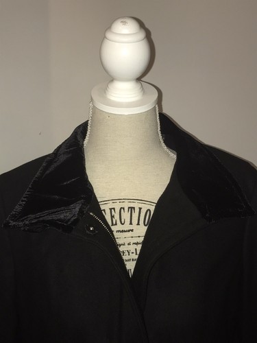Calvin Klein Womens Coat Wool Blend Navy Black Size Small - Picture 3 of 7