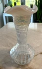 Vtg Fenton French White Opalescent Glass Spiral Swirl 8" Vase: LOVELY!