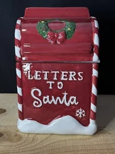 Winter Wonder Lane Santa's Workshop Letters to Santa Cookie Jar NEW