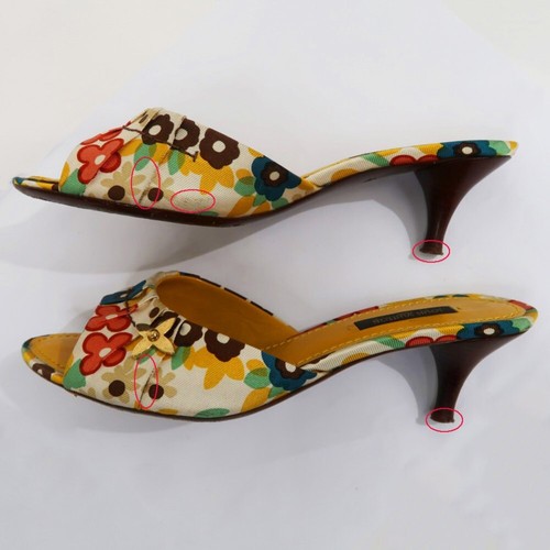 Louis Vuitton Mules yellow with floral print beautiful Size36 US About5 Women - Picture 17 of 24