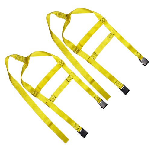 2Set Of Yellow Car Tire Tow Dolly Straps Basket Strap w/ Flat Hook Heavy Duty - Bild 11 von 12