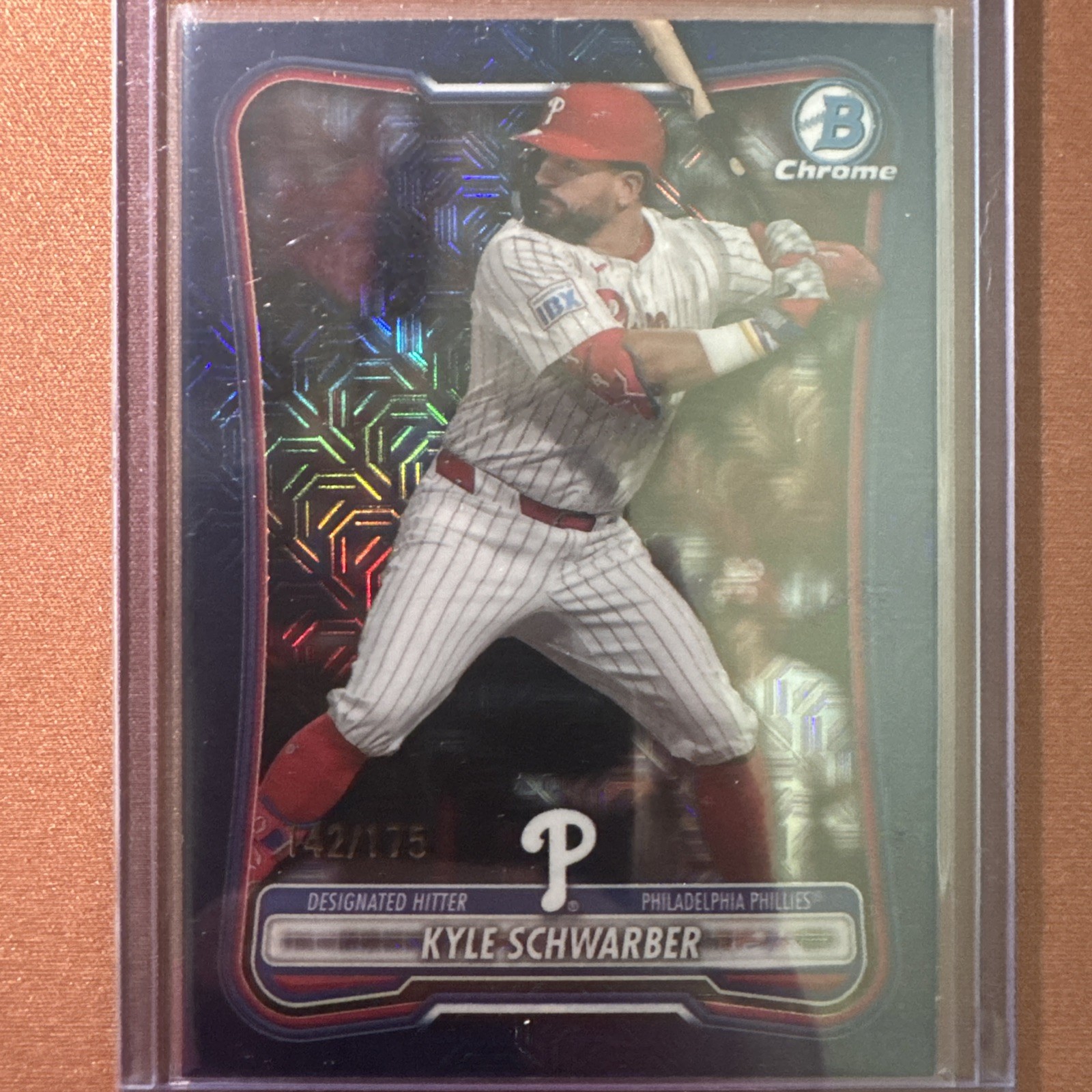 2026 Bowman Chrome Kyle Schwarber Navy Mojo Refractor #/175 Phillies