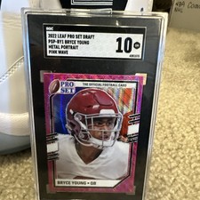 2022 Leaf Pro Set Draft Bryce Young Pink Wave Metal Portrait SGC 10 GM PSP-BY1