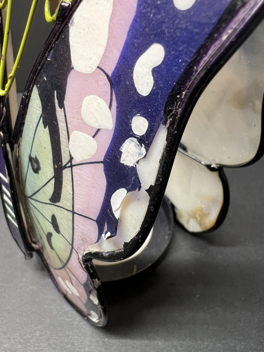 Hand Painted Butterfly Capiz Shell Candle Holder - Picture 2 of 5