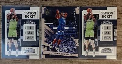 Anthony Edwards/ 3 Karten Lot 21-22 Court Kings  Timberwolves  Sammlung NBA - Bild 1 von 4