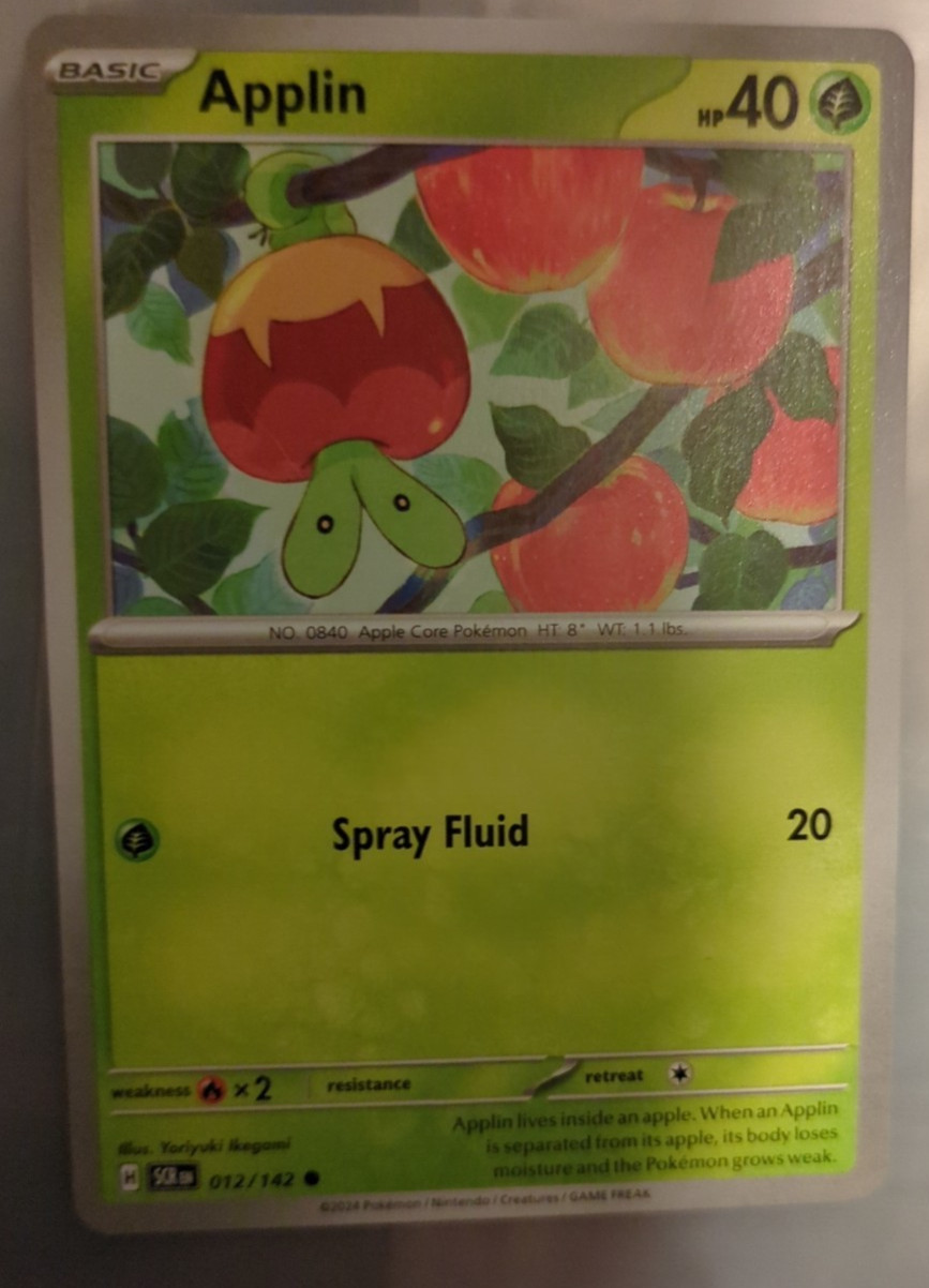 Pokémon TCG Applin SV07 Stellar Crown 012/142 Common Near Mint
