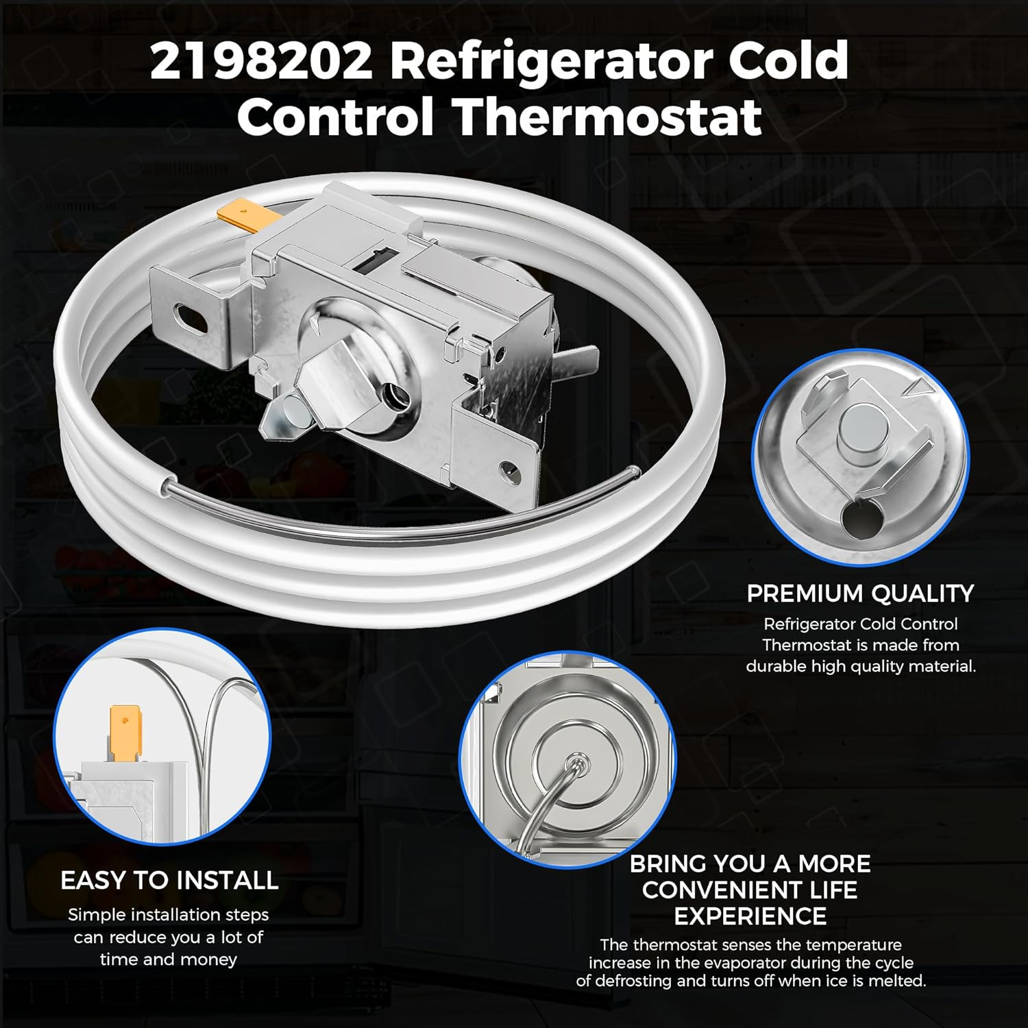 2198202 Refrigerator Cold Control Thermostat Exact Compatible for ...