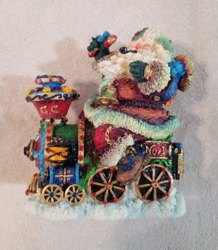 Locomotora Possible Dreams Crinkle Claus 1997 y vagón de carbón juego de tren coleccionable - Imagen 4 de 10