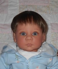 Monique Unisex INFANT Doll Wig SZ 11/12 BIG BROWN Short Hair Partial Cap A