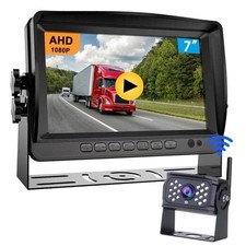 Wireless Backup Camera System Digital Signal HD 1080P Rear View Monitor 7 inch