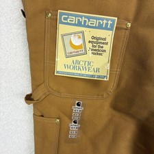 Carhartt Arctic Quilt Lined Bibs Overalls Mens 42x30 BQ186 Brown NWT NOS