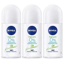 Nivea Fresh Pure Roll-On Deodorant 0 Aluminum Salts 50 ml Pack of 3 