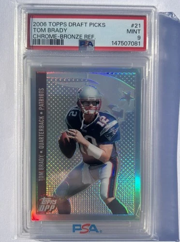 2006 TOPPS DRAFT PICKS CHROME TOM BRADY BRONZE REFRACTOR SSP /299 PSA MINT 9