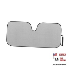 Accordion Folding Car Windshield Sun Shade - Blackout Sun Visor for 66x27 Gray