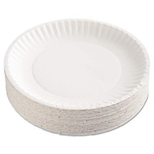 9 In. Uncoated Disposable Paper Plates in White 1200 per Case