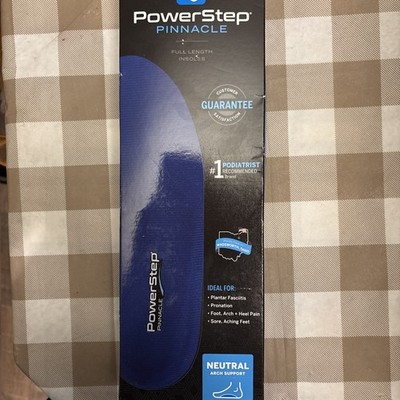 PowerStep Pinnacle Insoles Inserts G Mens 11-11.5 Neutral Arch Full Length