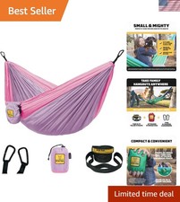 Kids Camping Hammock - Vibrant Lavender & Pink, 500lbs Capacity, Gift-Ready!