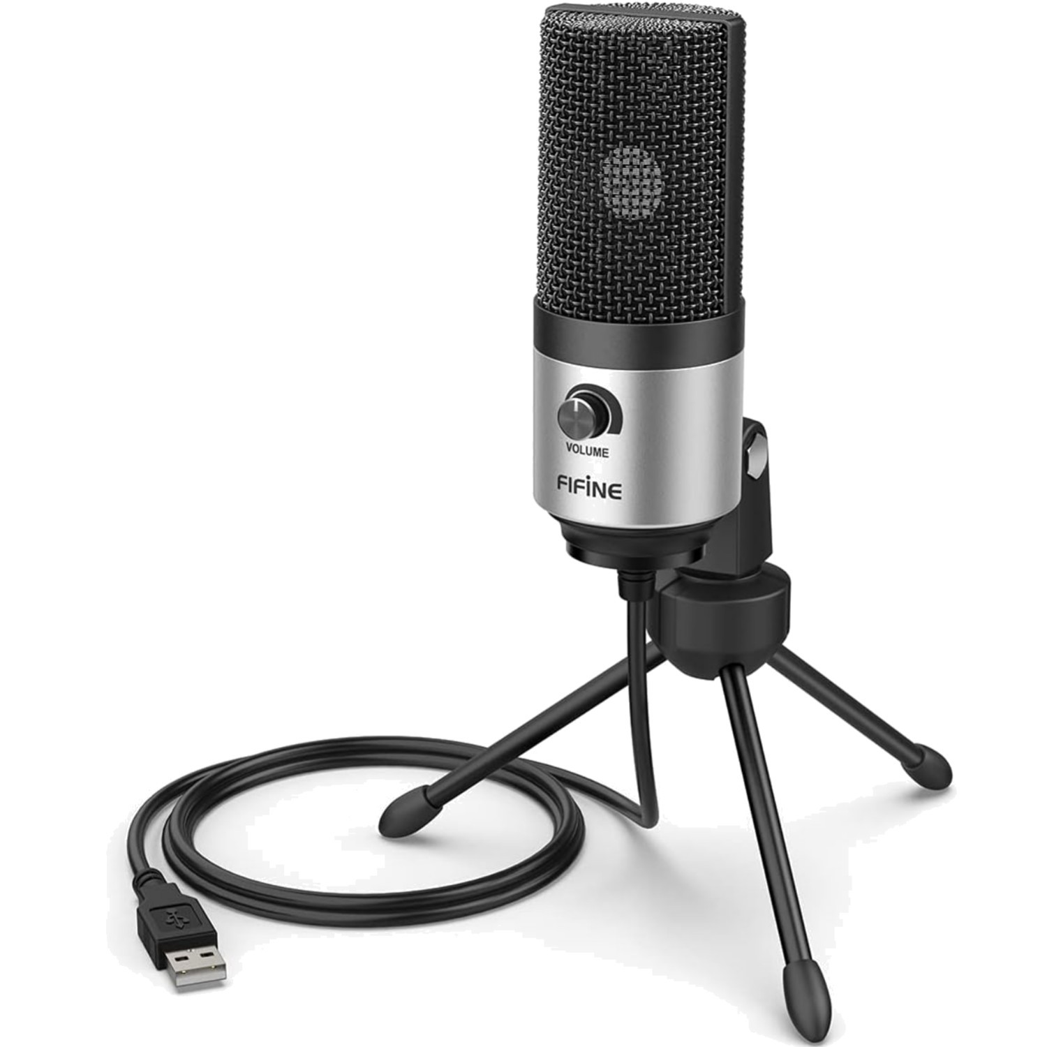 K669 Silver USB Microphone: Enhanced Audio Clarity for Video Meetings & Classes