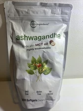 Ashwagandha Supplements | 300 Coconut MCT Oil Softgels  EXP. 09/2027