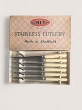 ​Vintage Unity Sheffield Dessert Knives - Set of 6 - Circa 1930 - Original Box