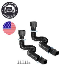 Black Downspout Extender 2-Pack - Extendable 21 to 68 Inches, Durable & Flexible