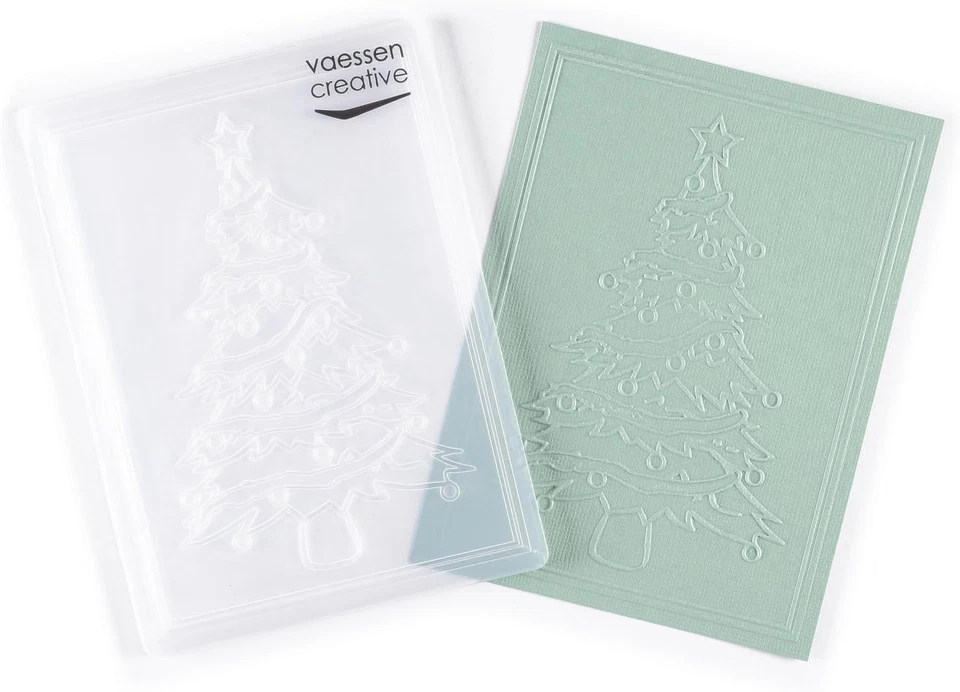 Prägeschablone Weihnachtsbaum Embossing Folder Karten Basteln Scrapbooking - Bild 3 von 4