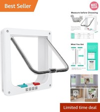 Easy Install Cat Door with 4-Way Access Functional and Stylish White Design