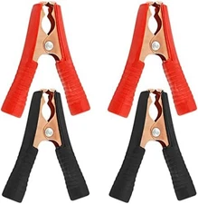 4 Pcs 100A Insulated Alligator Clips Heavy Duty Battery Jumper Cables Red & Blac