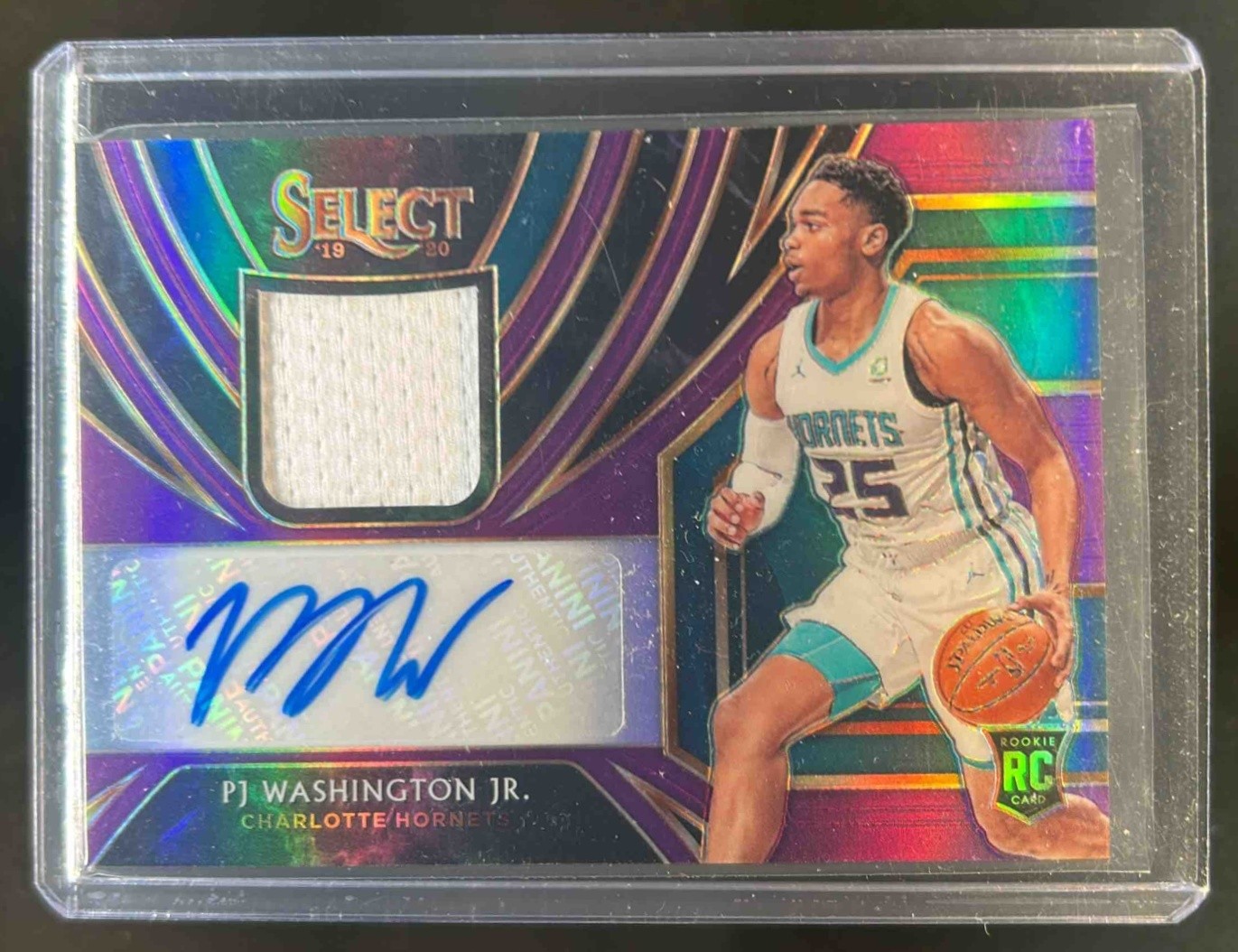 2019-20 Select PJ Washington Jr. Rookie Patch Auto Purple RC #99/99