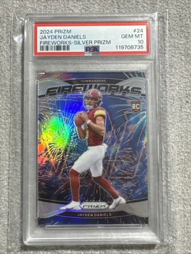 2024 Panini Prizm - Fireworks Jayden Daniels #24 Silver Prizm (RC) 🔥🔥 PSA 10