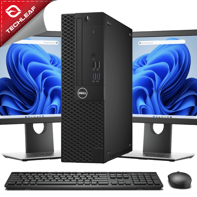 Dell Desktop PC i7 8th Gen, up to 64GB RAM, 4TB SSD, Dual 24" LCDs, Windows 11